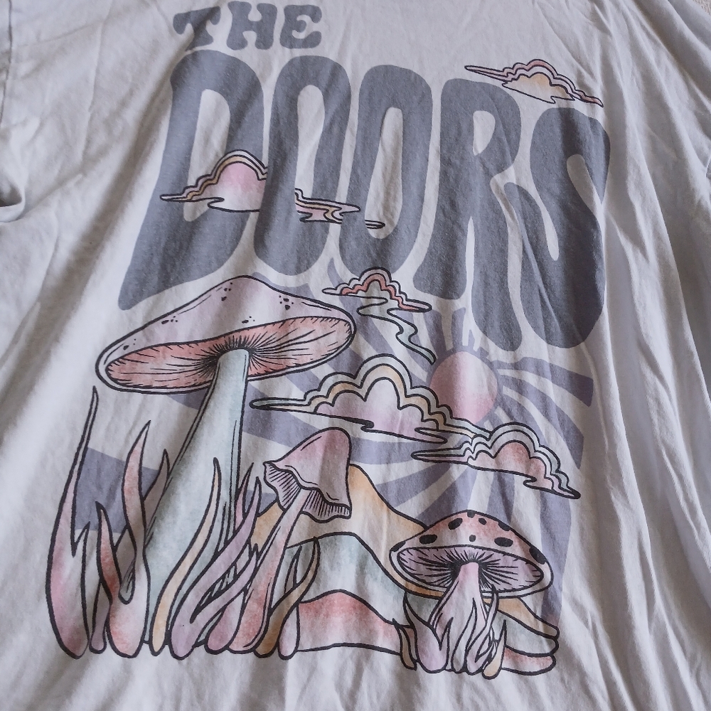 the doors ♡ band tee shirt mushrooms clouds trippy psychedelic rock 70s - Picture 4 of 9